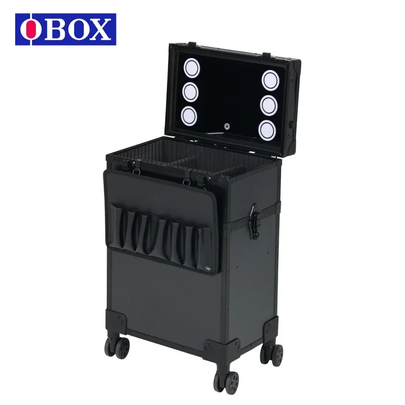 Cosmetic case for women 2025 new model with mirror with lamp portable drawer large capacity professional follow-up artist storag