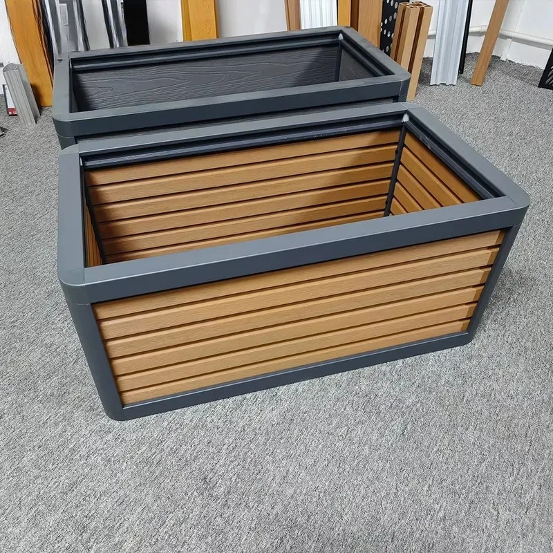 Garden Multi Color Flower Pot Box Outdoor Plastic Wood Planting Container For Road Engineering And Home Decoration