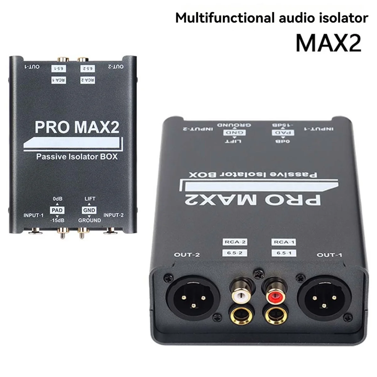 A04R-2-Way Audio Isolator Audio Current Noise Eliminator XLR 6.5 Lotus Isolator Mixer Live Broadcast