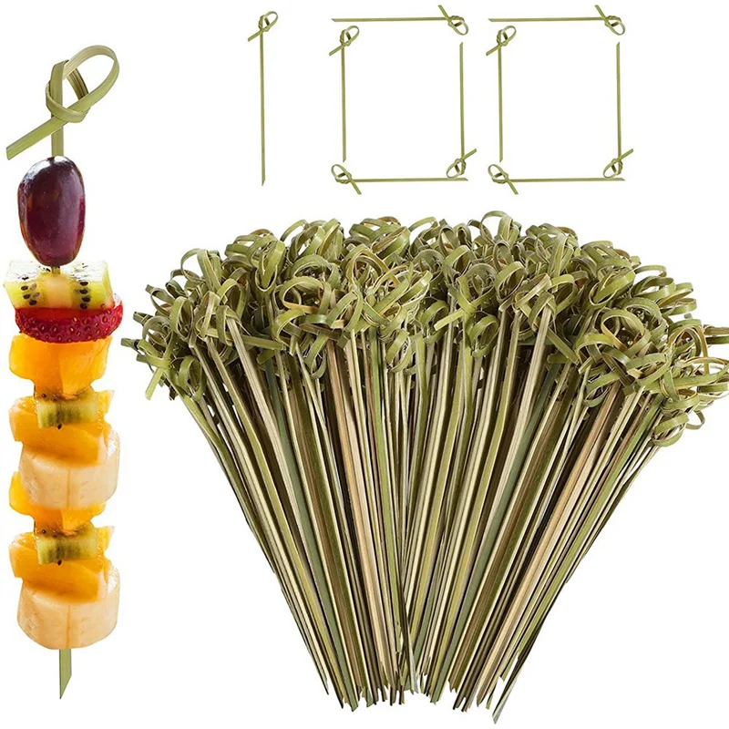 200 Pcs Bamboo Cocktail Sticks Bulk Decoration,4.7 Inch Bamboo Fruit Kabob Skewers Food Picks Bamboo