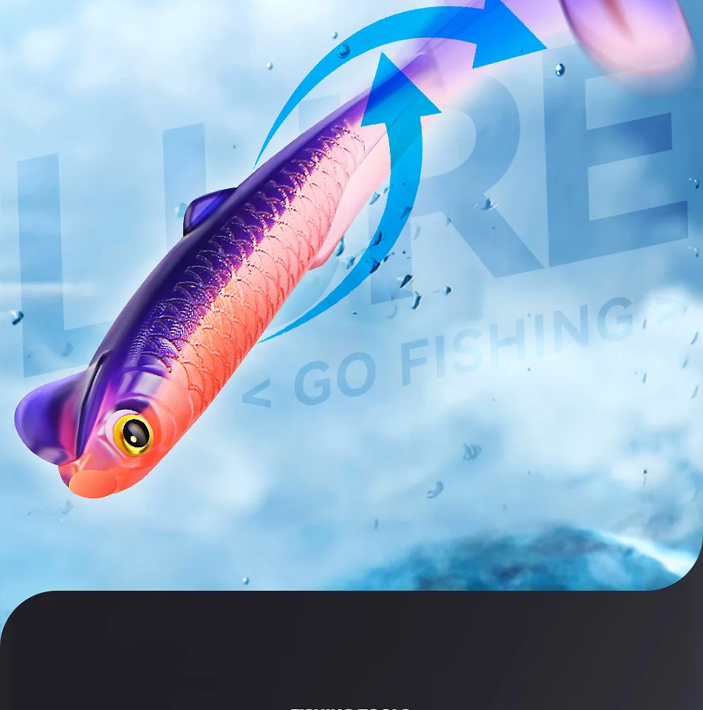 Angelköder, bunter Fisch, 3D-Auge, T-Schwanz, weicher Köder, 6 cm, 1,3 g, künstliche Wurmköder, Texas Drop-Shot Bite Lead Rig, Lot 10 Stück – Detail 5