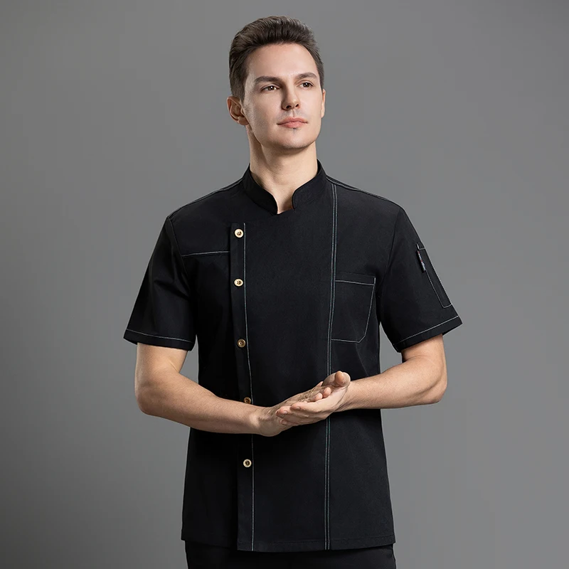 Roupas de refeitório feminino, uniforme de cozinha, casaco de cozinha, roupas de garçom, jaqueta de cozinheiro para padaria, camisas masculinas de chef