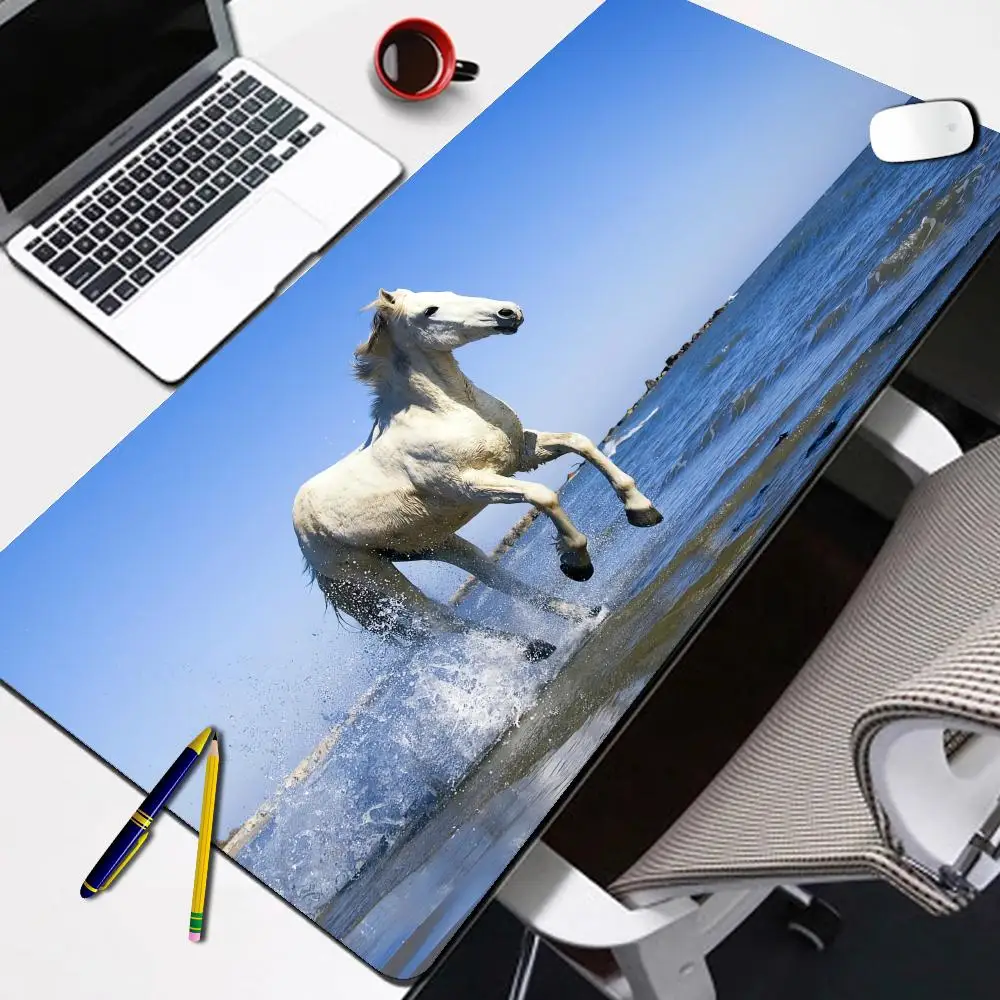 

Horse Durable Keyboard Mouse Mat HD Printing Desk Mat With Lock Edge Gaming Accessories Kawaii Cute Student Writing Pad
