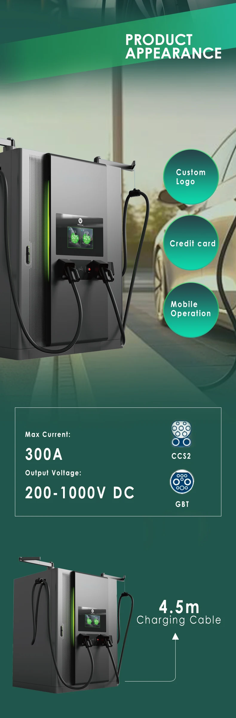 Connector Board With Enclosure Vehicle Charger Current Battery Station Power Home  Portable Ev Fast Charger