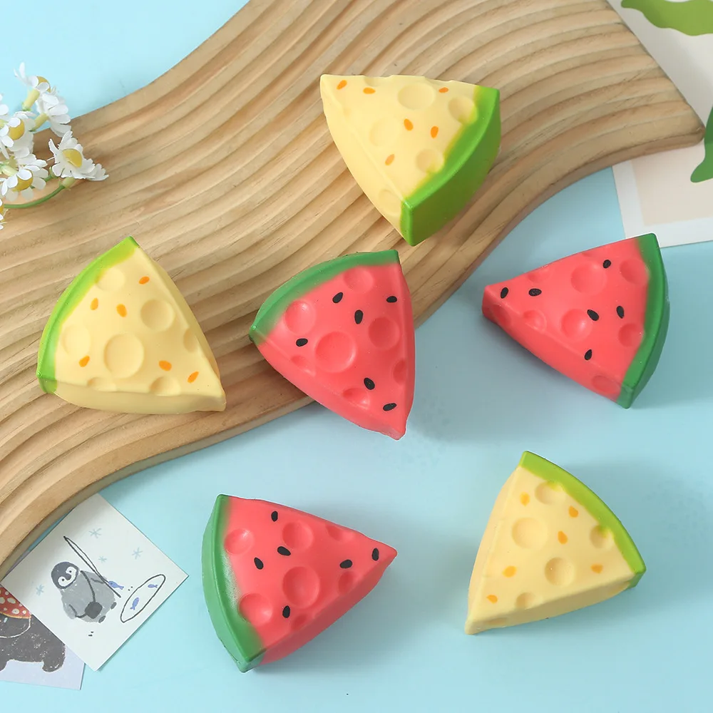 Simulated food play cantaloupe play house fluid watermelon pinch music decompression pinch soft food play vent toy