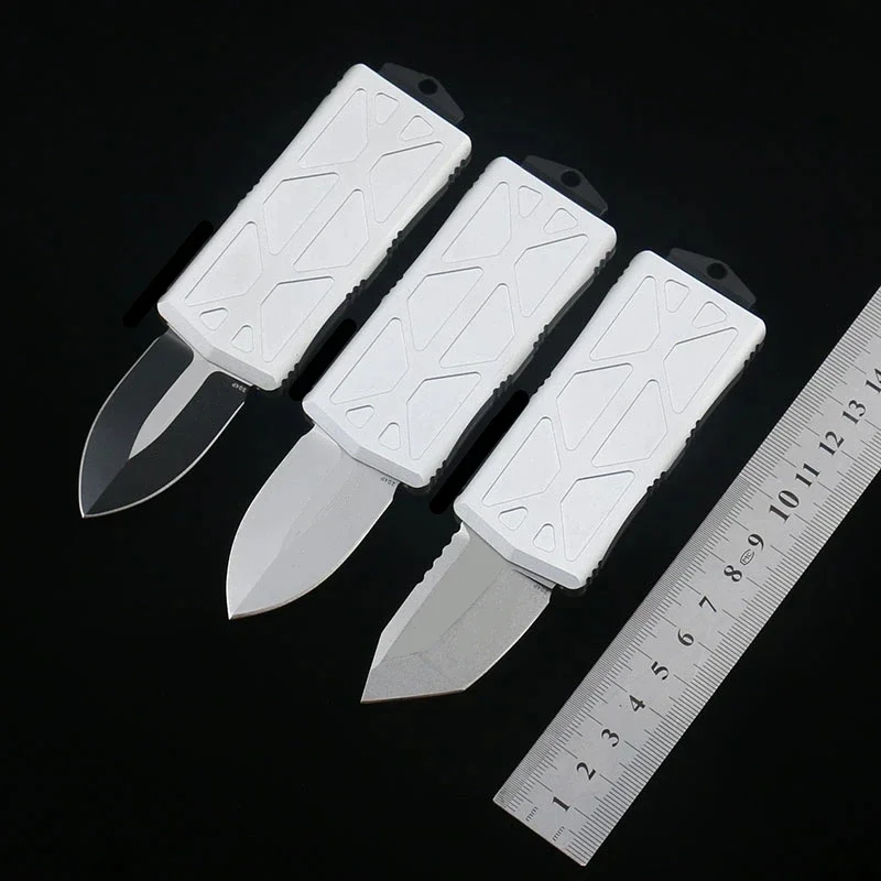 MT Silver White Outdoor Self Defense Blade Mini knives Tactical Camping Hunting Keychain Knife EDC Tool