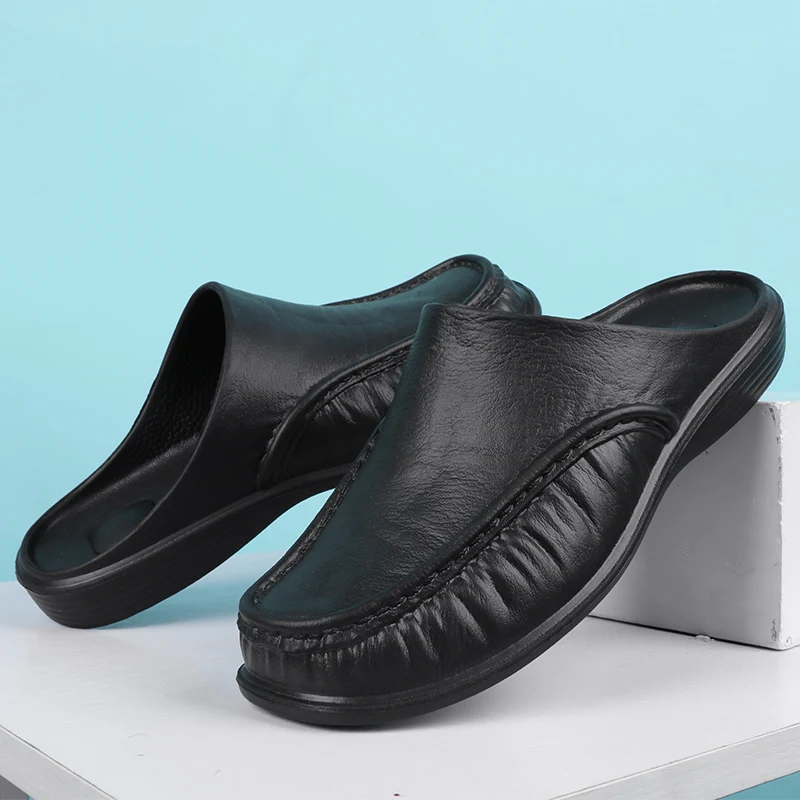 Pantoufles Antidérapantes pour Homme, Légères et Semelles Souples, Chaussures de Travail pour Chef, Marche de Loisirs en Plein Air, Grande Taille, Demi Taille 40-47