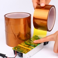 Kapton Tape, Double-sided Adhesive High Temperature Heat Resistant Polyimide Film Lithium Battery Insulation Tape Width 3-100mm