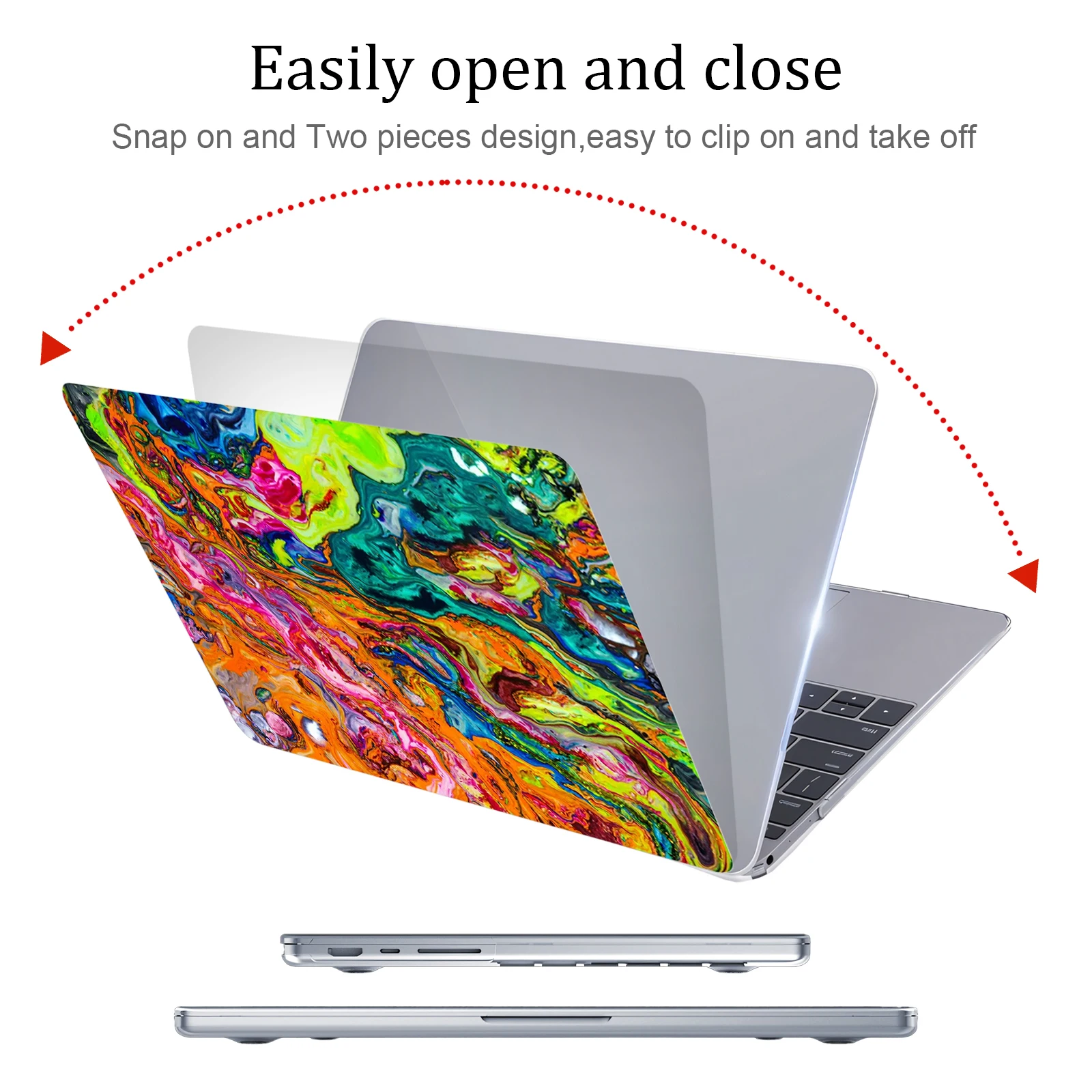 FocusOnPC Crystal Clear Hard PC MacBook Case, UV Print DDC-1581 Snap-on Anti-Scratch Protective Cover for MacBook Air 13.3 Inch
