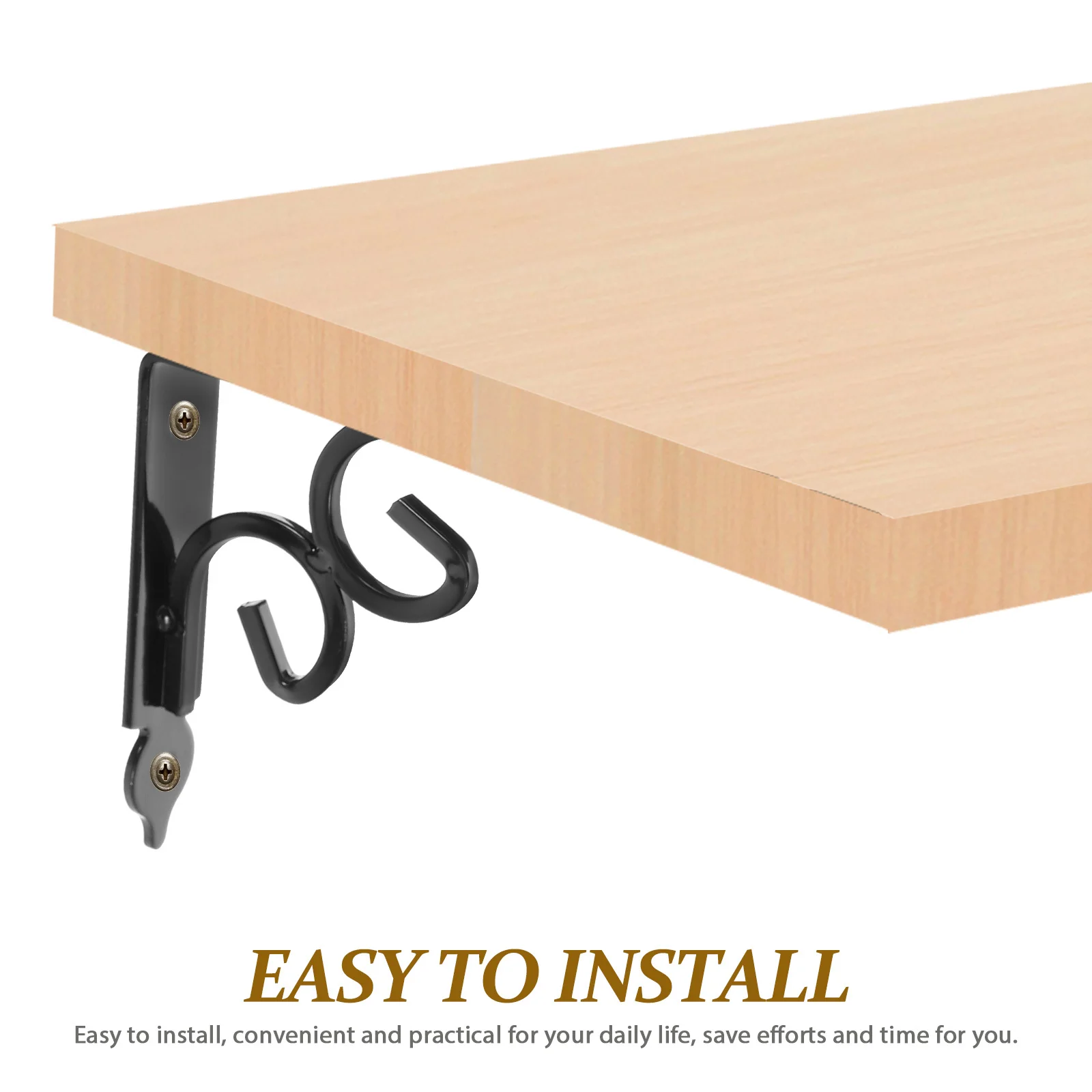

2Pcs Right Angle Shelf Brackets Alloy Metal Heavy Duty Floating Shelf Support Wall Mounted Bracket for Wooden Shelves Durable