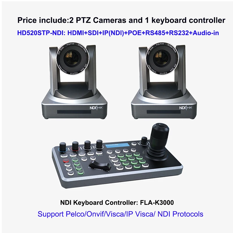 

NDI 20X POE SDI HD MI LAN PTZ Video Conference Camera Keyboard Controller System Equipment for Live Streaming Telemedicine