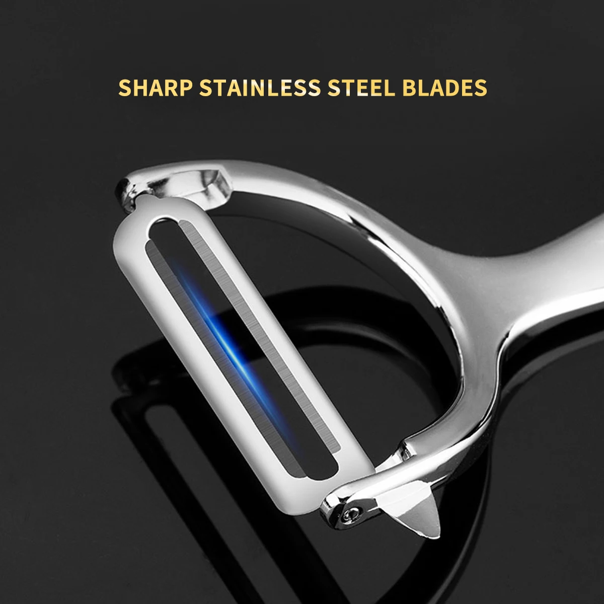 مقشرة خضروات شديدة التحمل، شفرة من الفولاذ المقاوم للصدأ مع قبضة مريحة، متعددة الأغراض لتقشير البطاطس والجزر والفواكه