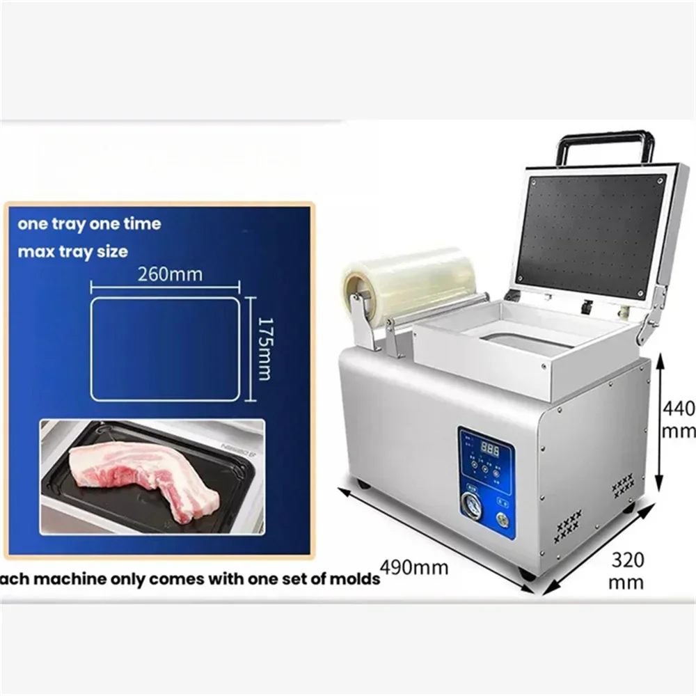 

Factory Direct Sales Manual Food Fresh Meat Vacuum Skin Packaging Machine Food Tray Sealing Machine