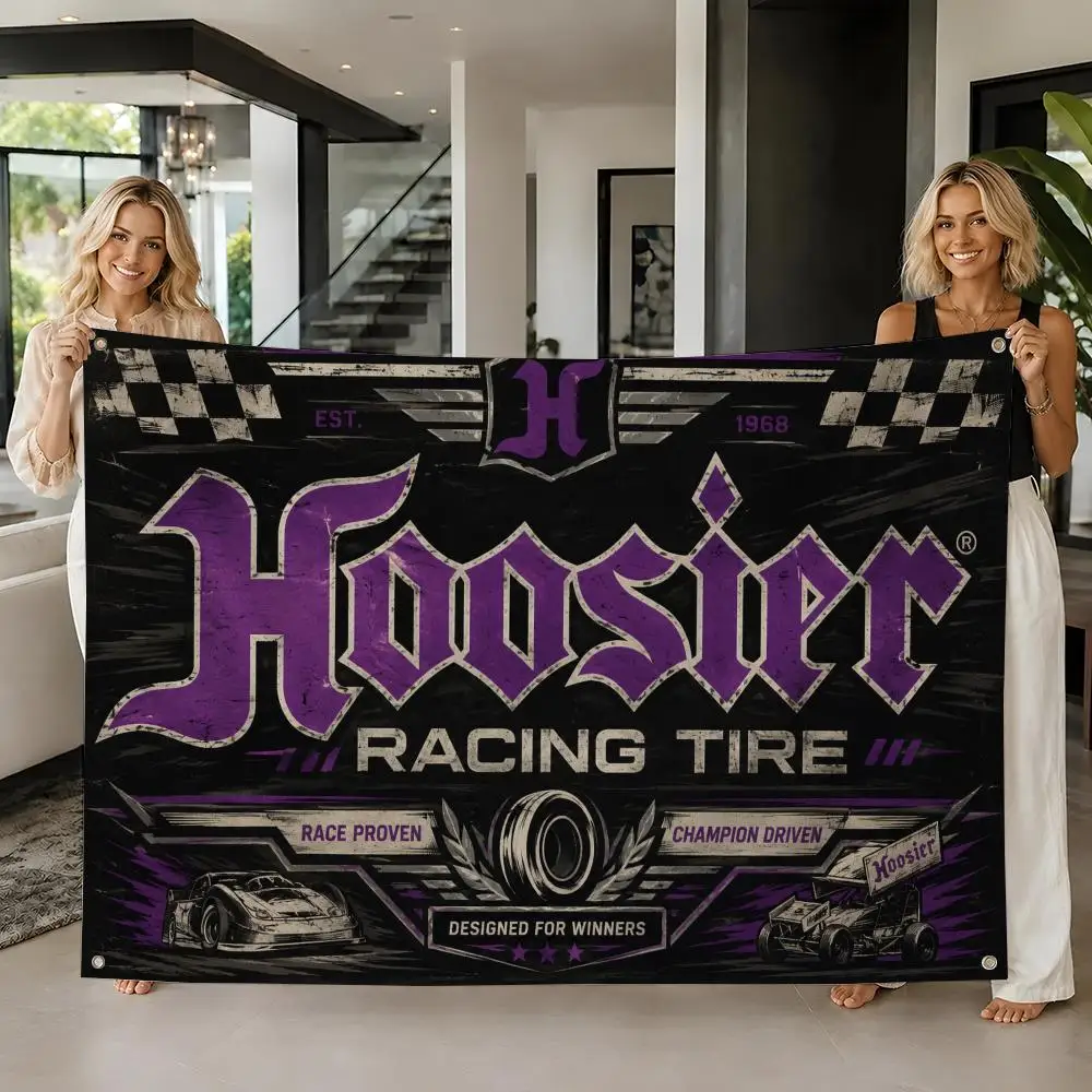 Brand Hoosier Racing Tire Flags flag For Room Dorm Camping Picnic Art Style Garage Bar wall Decoration Banner
