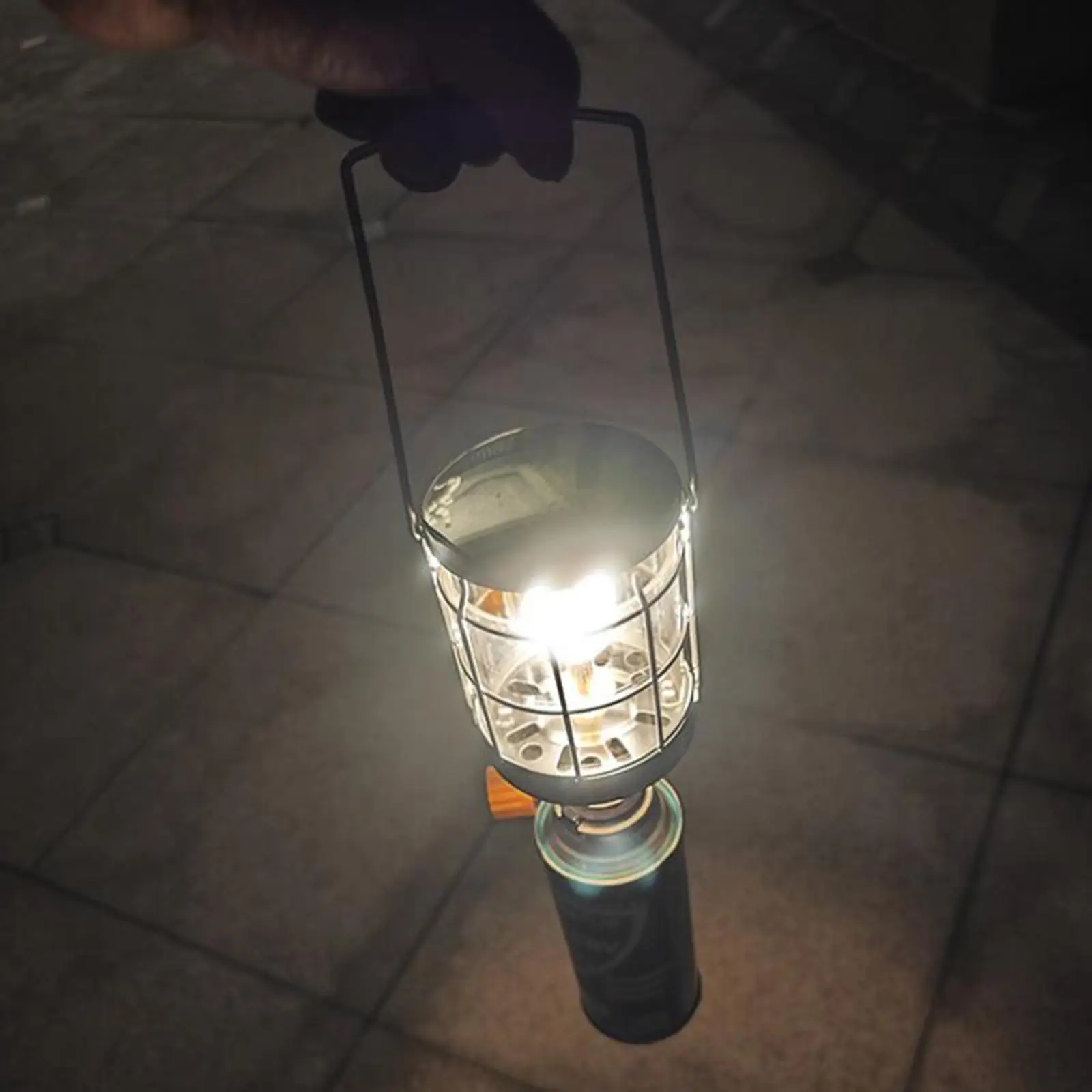 Durable Stainless Steel Mini Camping Lantern Adjustable Portable Gas Lamp for Hiking Tent Lighting