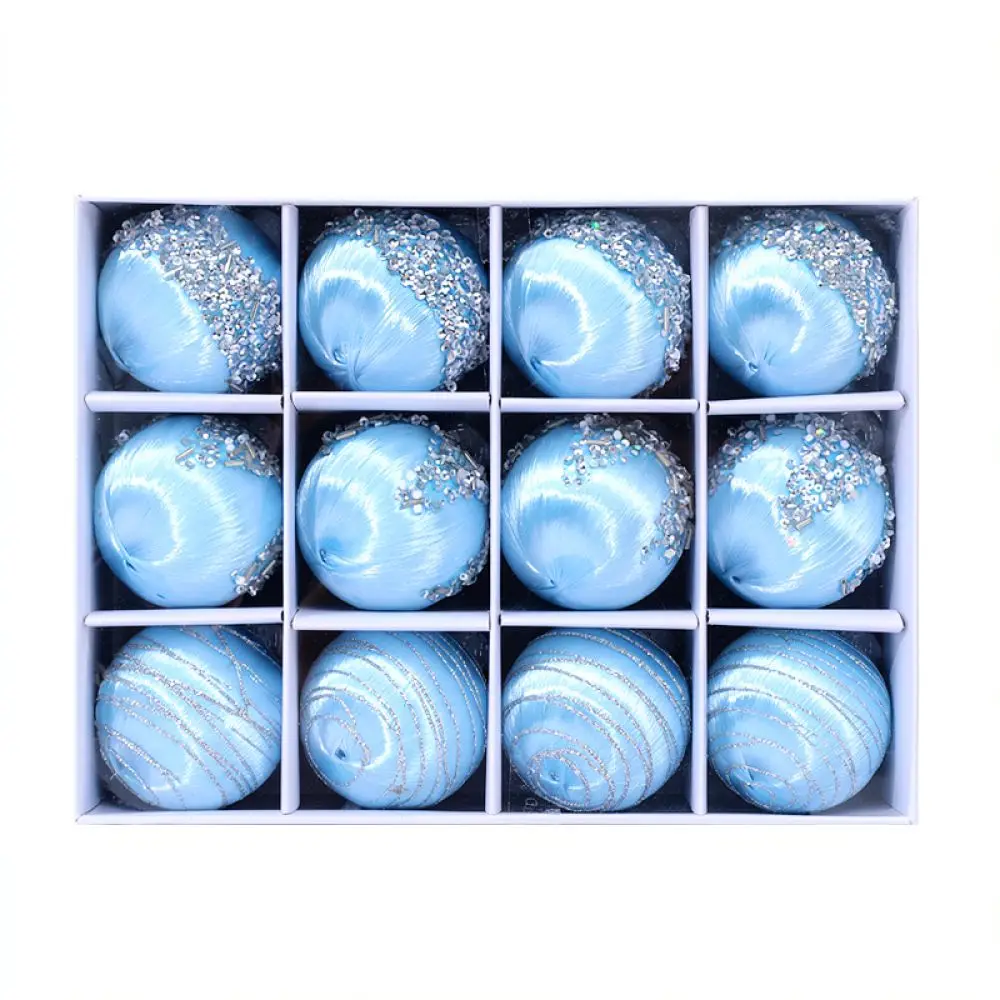 Decorative Thread Balls Christmas Tree Ornaments Holiday Hanging Pendant Decor Home Party Festive Celebration Supplies