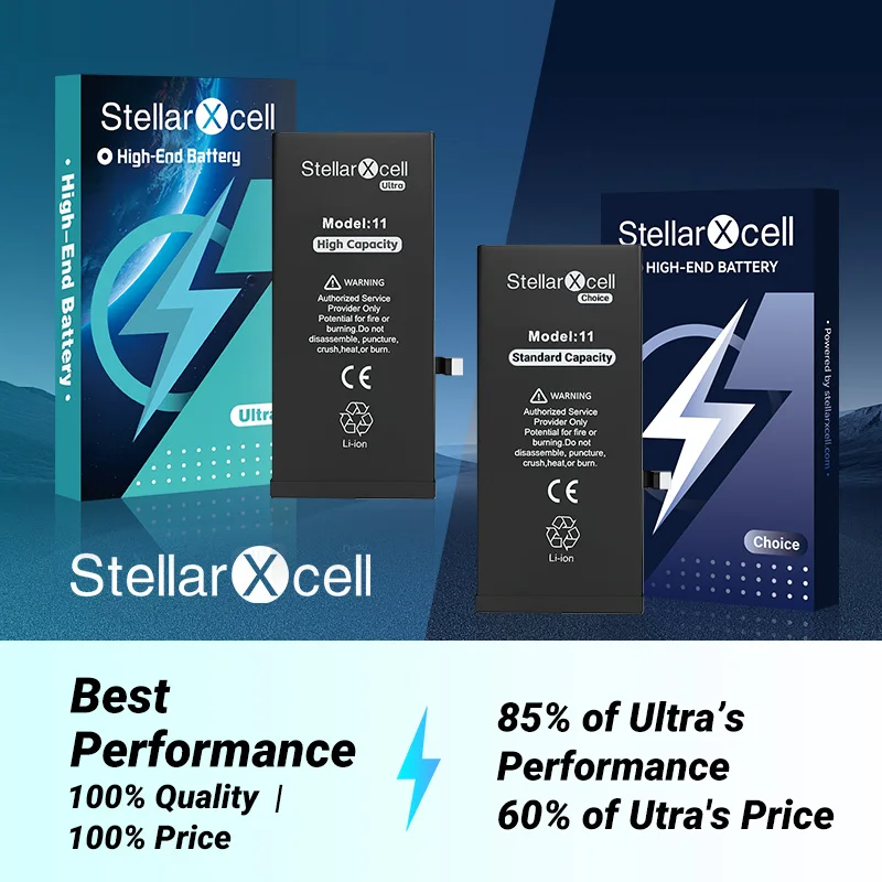 5PCS StellarXcell  Choice Battery OEM TI For Iphone Se 2022 2023 7 8 6 s plus x xr max 11 12 13 14 15 Free battery opening tools