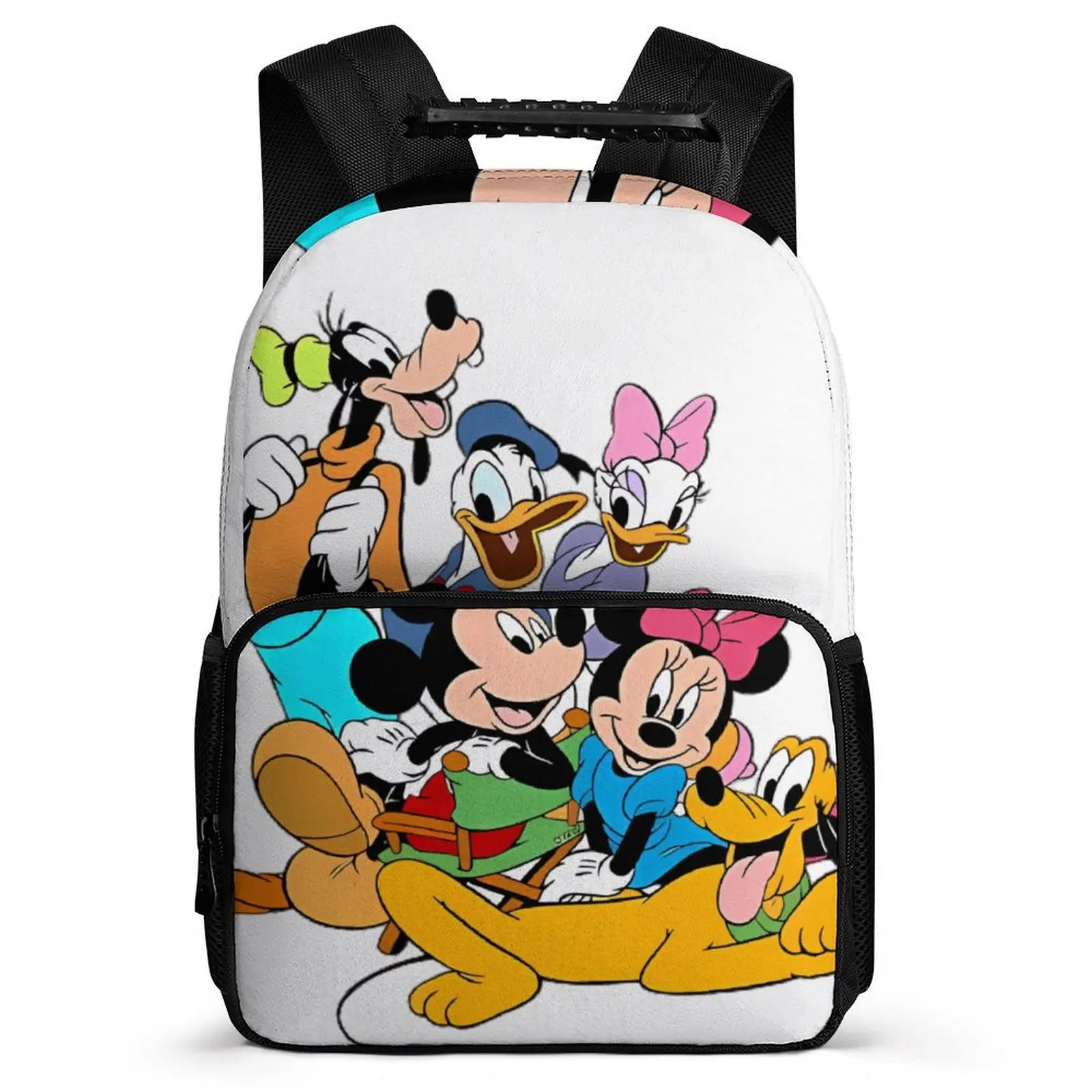 Cartoon Disney Mickey Minnie Donald Daisy Pluto Goofy Backpack Teen Student Girl Boy Back 16 Inch Backpack Women Rucksack