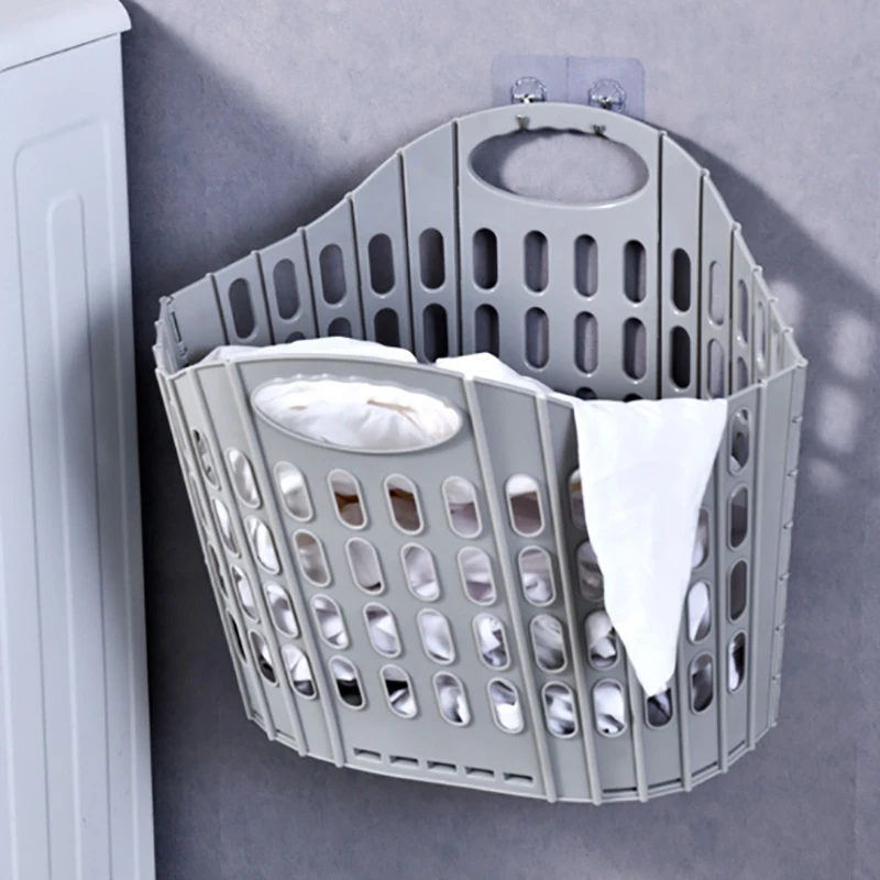 Modern Collapsible Laundry Basket, Multifunctional Portable Dirty Clothes Storage, Wall-Mounted Square Laundry Room Storage Box