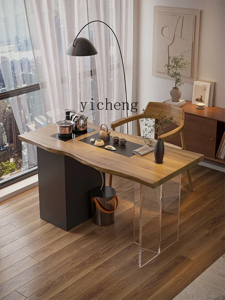 a1 solid wood log new balcony tea table simple living room leisure mini tea table