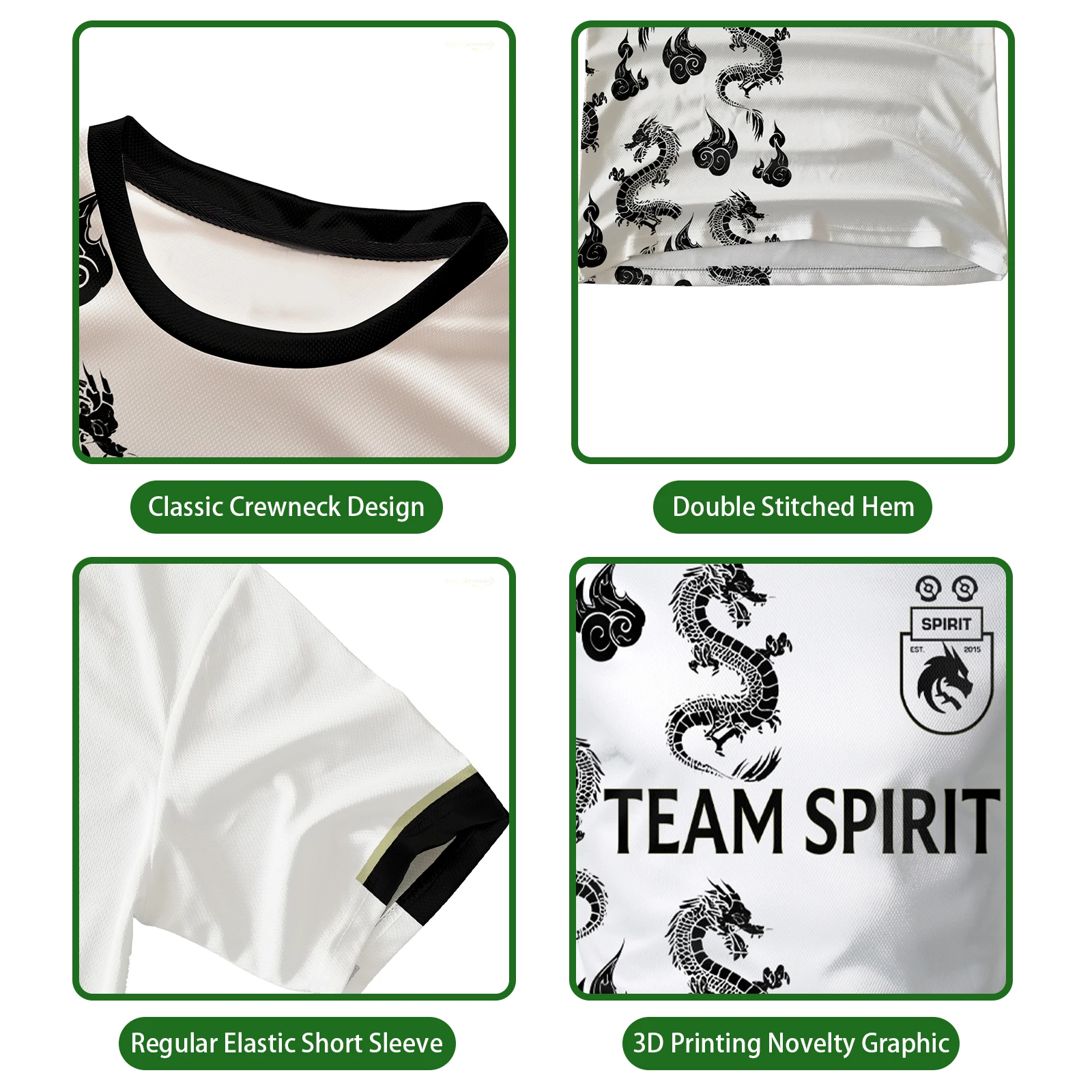 New Team Spirit Jerseys Fashion T-Shirt Game Esports Player Uniforms Competition Men T Shirt Breathable Mesh Fabric Fans Boy Tee