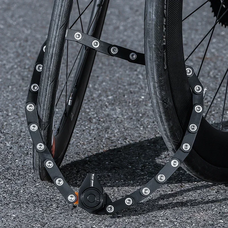 

WEST BIKING Bicycle Folding Lock 4 Code Digits Anti-theft Lock Portable E-Bike Scooter Password Foldable Lock Cycling Accessory