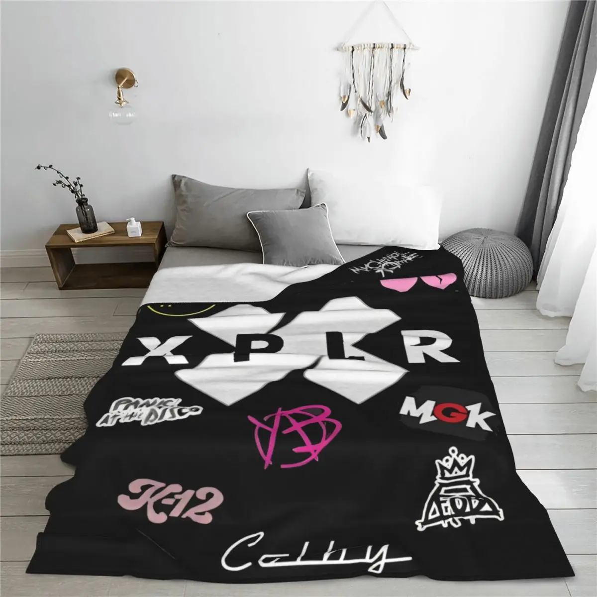 Sam And Colby XPLR Logo Coral Fleece Plush Throw Blankets Blankets for Bedding Office Lightweight Thin Bed Rug