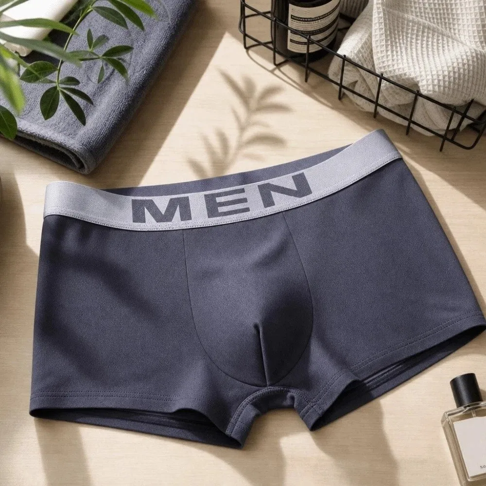 

6 Pcs Solid Color Men's Underwear Breathable Fabric Comfortable Fit Boxer Shorts High Elastic Athletic Underwear