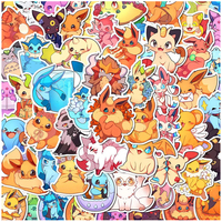 10/30/50pcs Kawaii Pokemon Pikachu Eevee Stickers Cute Cartoon Kids Decals Toy Phone Case Luggage Diary Anime Graffiti Sticker