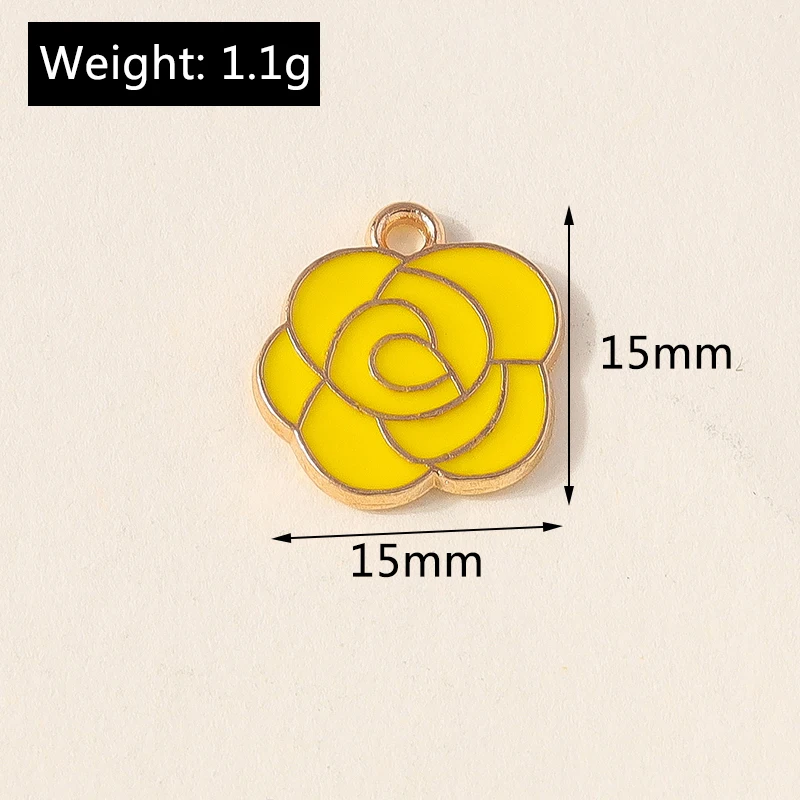 10 Stück niedliche, bunte Emaille-Blumen-Anhänger für Ohrringe, Halsketten, Armbänder, DIY-Bastelarbeiten, Schmuckherstellung, Zubehör – Detail 10