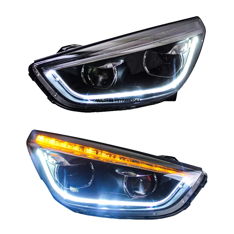 

Комплект из 2 светодиодных фар для Tucson IX35 2012-2016: передние фары, обновленные, Plug and Play