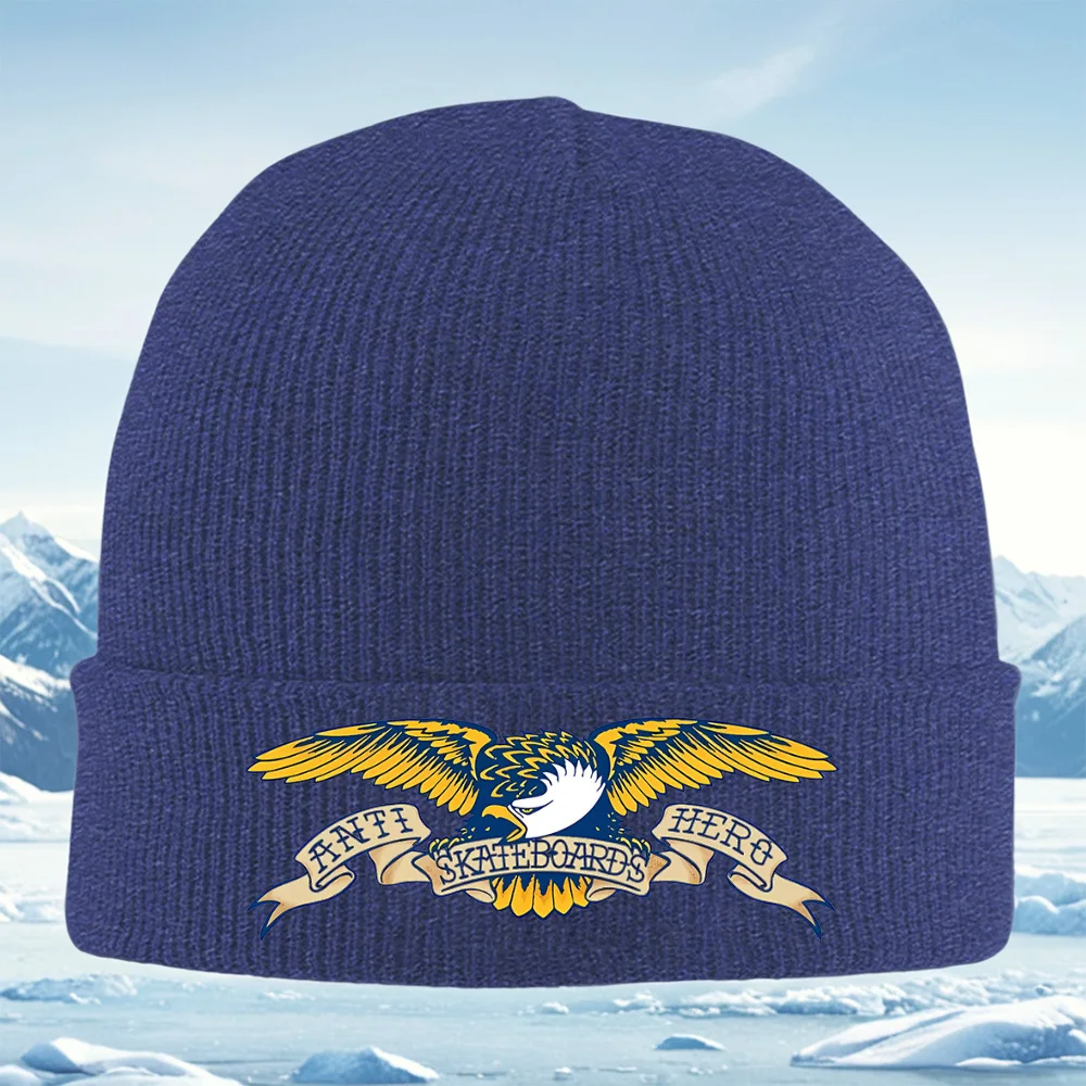 Alas de águila patinando marca emblema hombres mujeres unissex sombrero de punto gorro camisa gorra invierno térmico cálido Navid