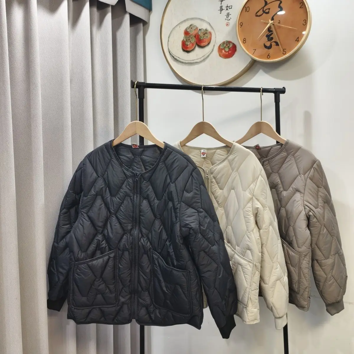 

Осень/зима 2022, новая женская хлопковая куртка с круглым вырезом, свободная пригородная легкая внутренняя куртка-майка