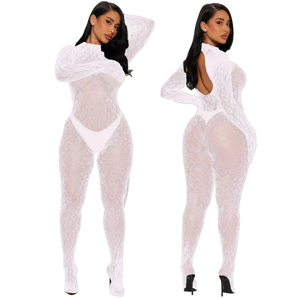 플러스 사이즈 매혹적인 꽃무늬 레이스 바디스타킹 - 매혹적인 편안함을 위한 가랑이 없는 홀터 디자인 - 여성용 친밀한 에로틱 란제리