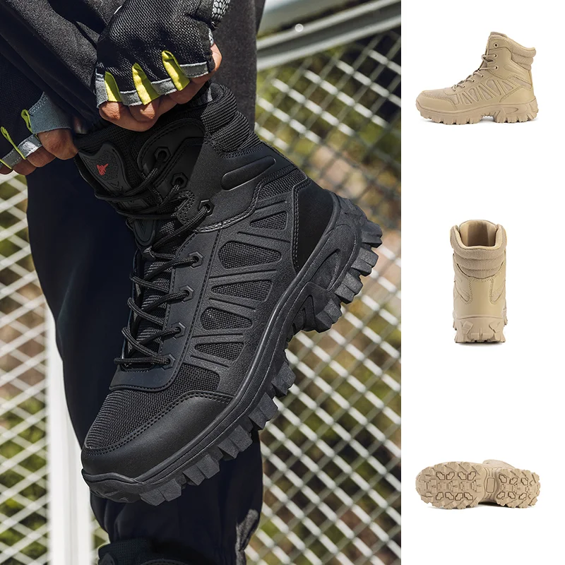 

Уличные тактические ботинки с дышащей сетчатой верхней частью, прочная толстая подошва, модные, износостойкие, подходят для хардкорного хай