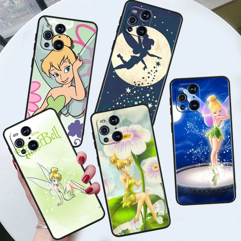 

Disney Tinker Bell For OPPO Find X6 X5 X3 X2 F21S F21 Pro Lite Neo Black Silicone Fundas Soft Cover Capa Phone Case