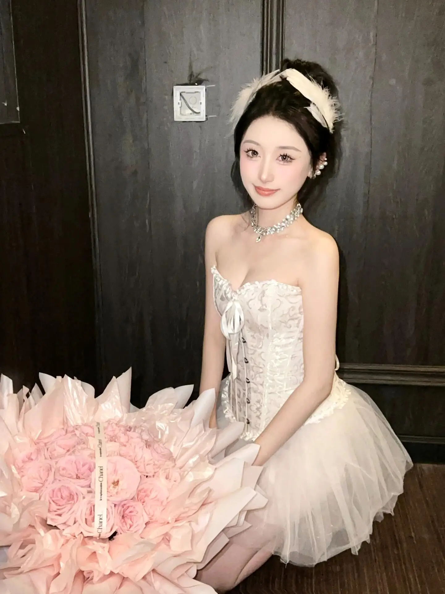 Conjunto de fantasia sexy diabo anjo loween com colete saia inchada roupa costurada na cintura da uu Studio para Faion feminino