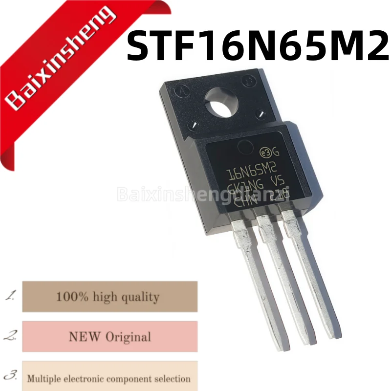 

10 pieces, STF16N65M2, 16N65M2, 16A650V, TO-220F plastic sealed, field-effect transistor, brand new in stock
