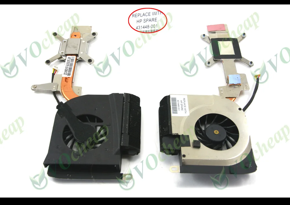 New Laptop Cooling fan (cooler) With heatsink for HP Pavilion dv6000 AMD CPU Series - 431448-001, AB7505HF-LBB AT6A1, 451860-001