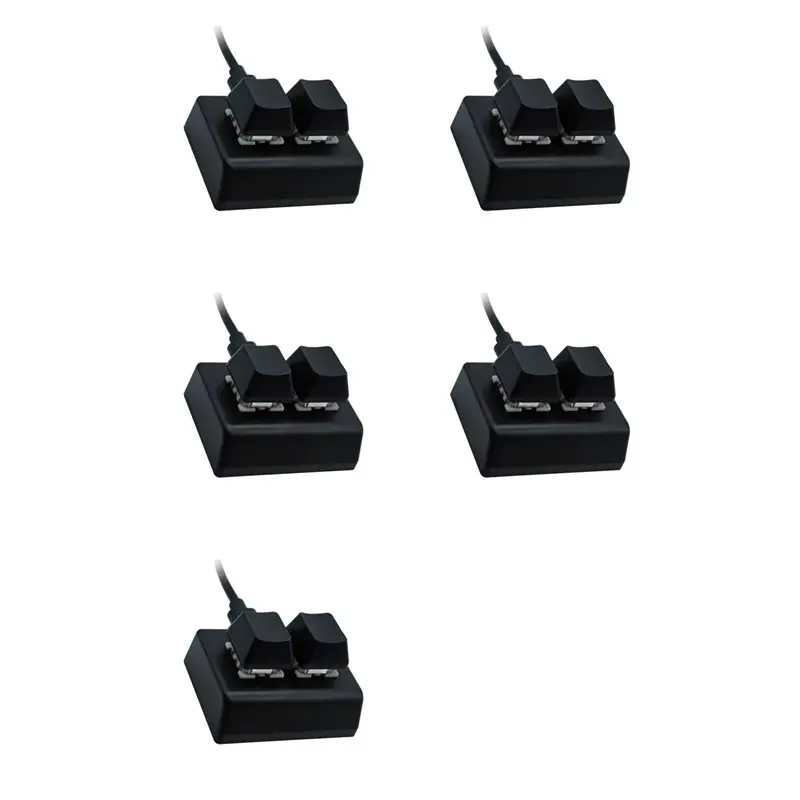 ABRI-5X 2 Keys Macro Programming Keyboard RGB Mini Keyboard Gaming Drawing Red Switch Custom Keyboard OSU Gaming Keypad,Black