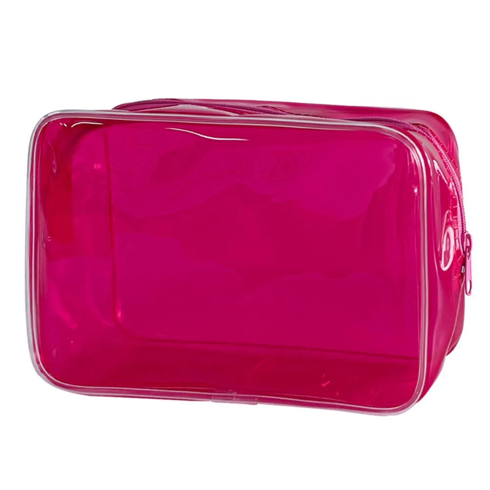 Borsa per cosmetici colorata da viaggio Borsa per trucco da donna trasparente in PVC Borsa per il lavaggio della gelatina di grande capacità Organizzatore di cosmetici