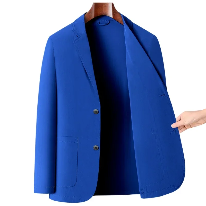 

Korean version tight fitting men's top suit jacket, spring style, solid color, host, banquet attire