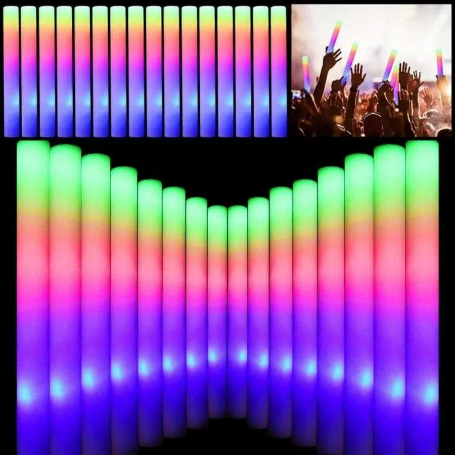 Flashing Led Foam Sticks Party - 105 bastoncini luminosi in schiuma, confezione