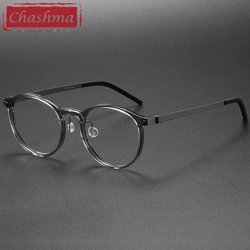 

Chashma High End Eyewear Acetate Titanium Round Optical Prescription Glasses Frames Men Spectacles for Recipe Lenses for Women