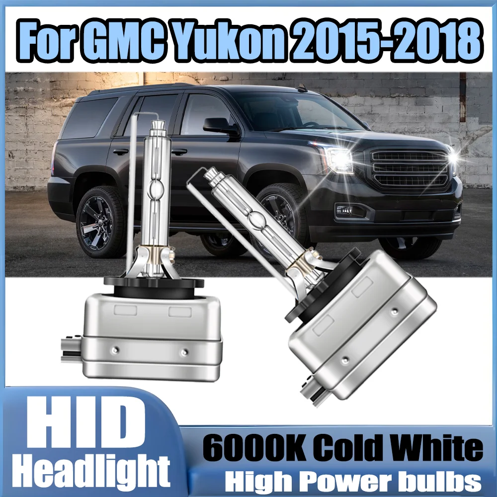 

2PCS High Power Auto Lamps Xenon Light Canbus No error 20000LM HID Xenon Headlight 6000K Super White 12V For GMC Yukon 2015-2018