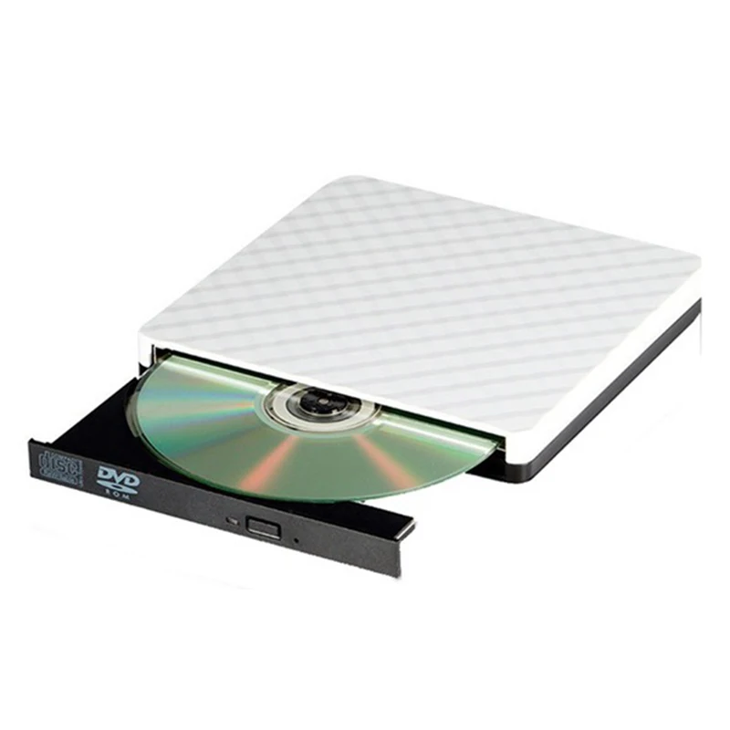 QWE-PC Laptop External USB 3.0 DVD RW CD Writer Portable Optical Drive Burner Reader Player Tray Portable Drive Burner