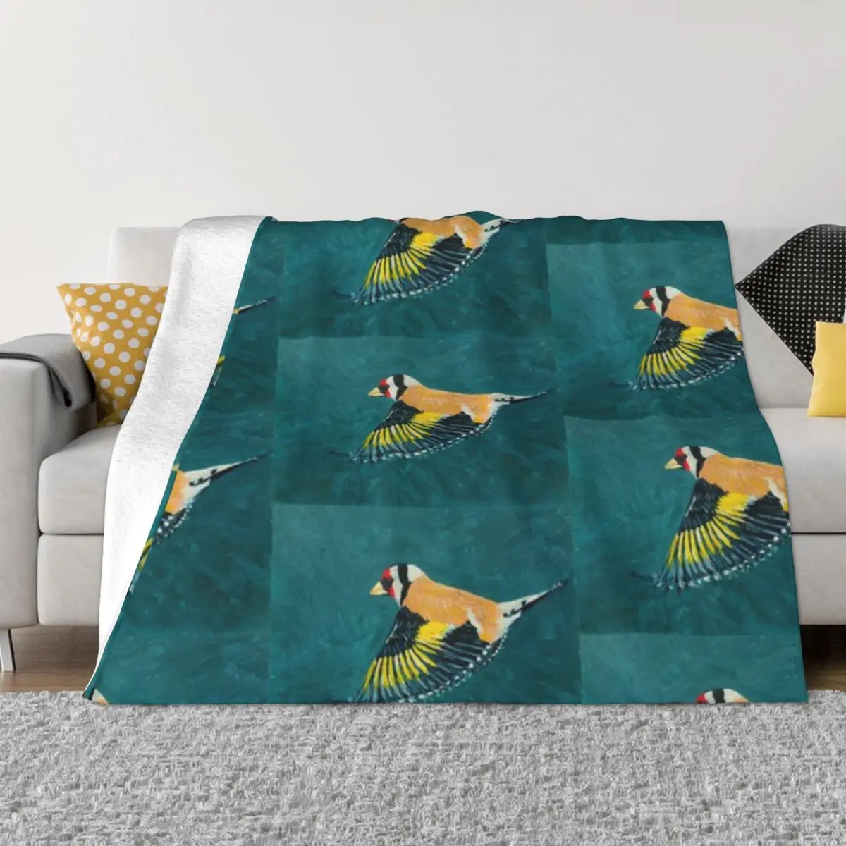 Goldfinch In Flight An Ultra-Soft Micro Fleece Blanket