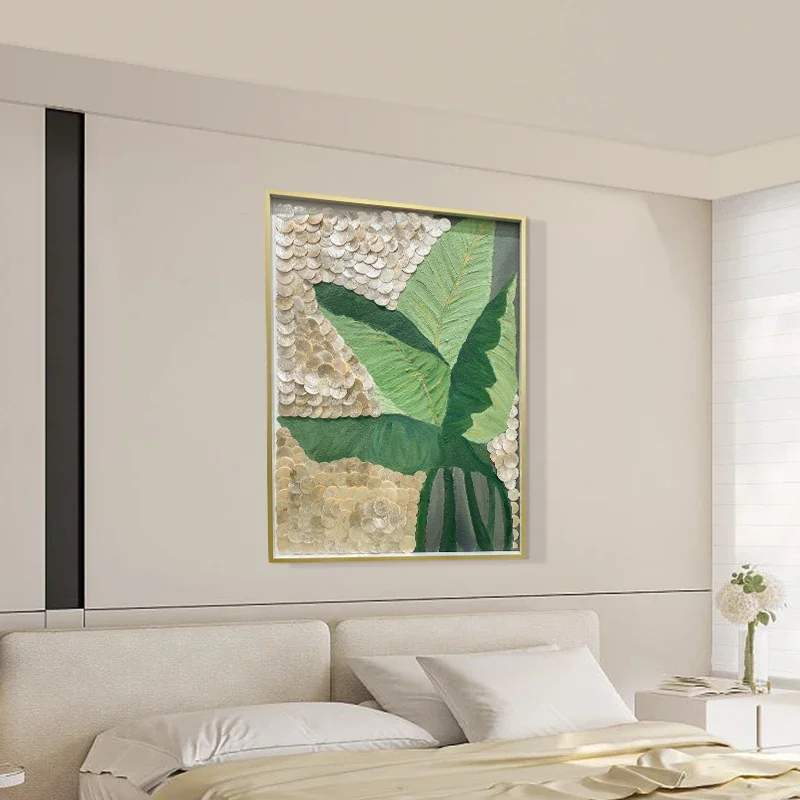 Creatividad de la pintura decorativa de conchas de estilo chino.