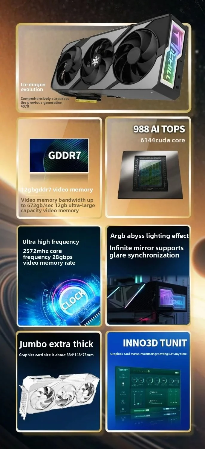 RTX5070 Super Ice Dragon DLSS4 - Rtx 4090 24Gb Graphics Card recension och pris