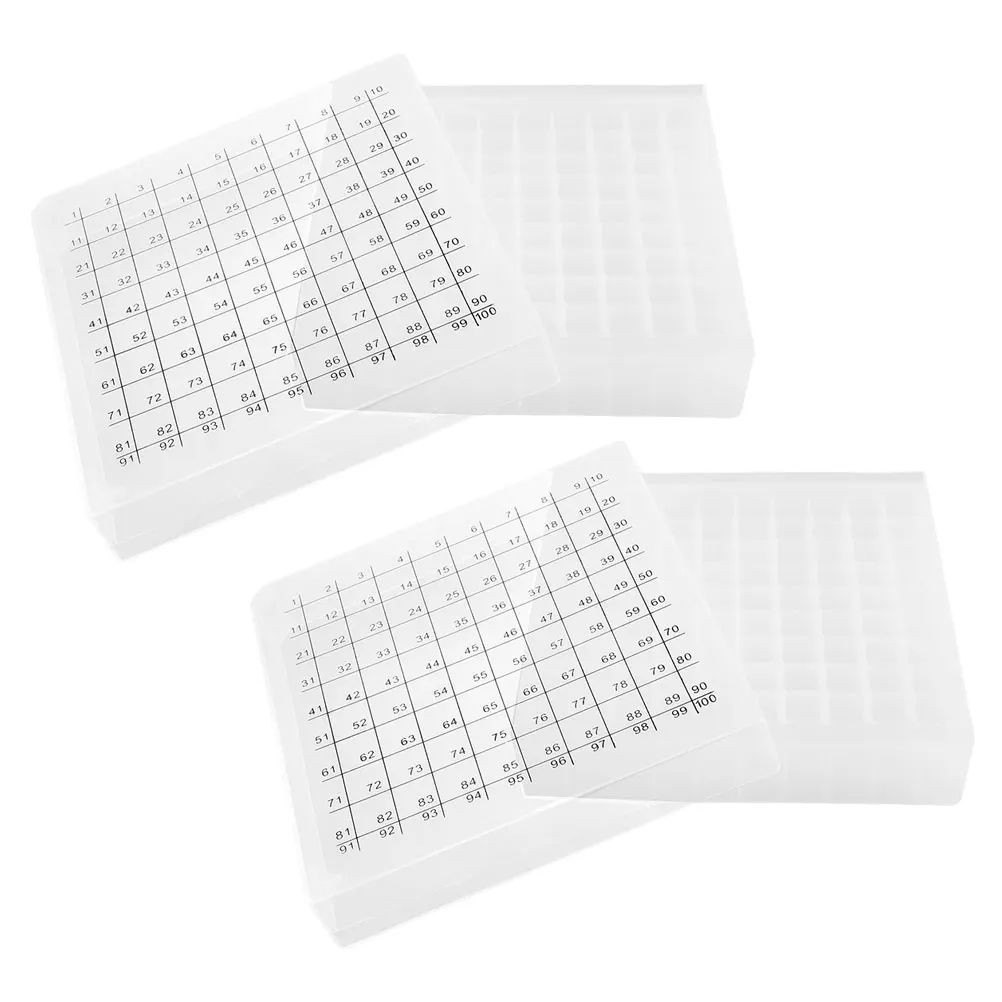 

2 Pcs Cold Storage Tube Box Microcentrifuge Racks Plastic Holder Lab for Tubes Phlebotomy Organizer Microsmall Freezer